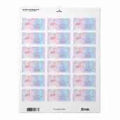 Roze Flamingo Holographic Gold Foil Confetti Etiket (Full Sheet)