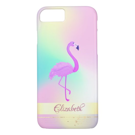 Roze flamingo Holographic Ombre Case-Mate iPhone Case (Achterkant)