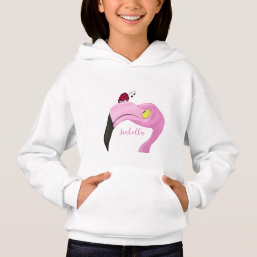  roze Flamingo Hoodie (Voorkant)