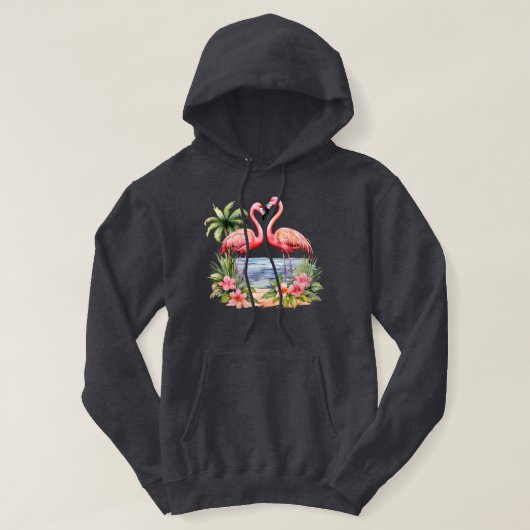 Roze Flamingo Hoodie met capuchon (Design voorkant)