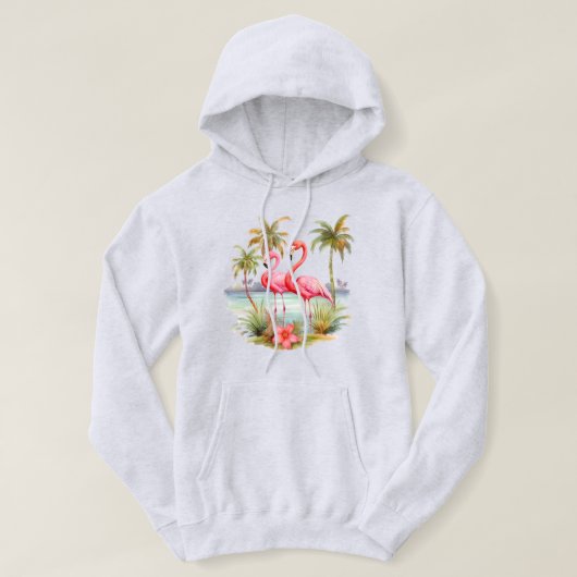 Roze Flamingo Hoodie met capuchon (Design voorkant)