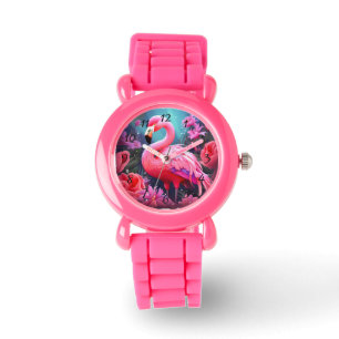 Roze Flamingo Horloge