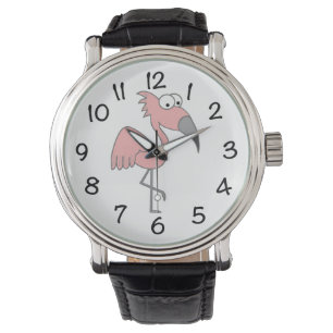Roze Flamingo Horloge
