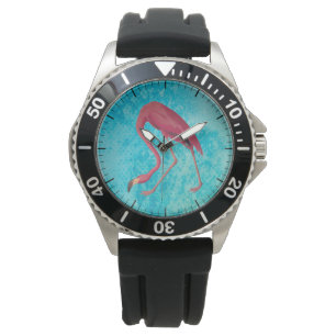  roze flamingo horloge