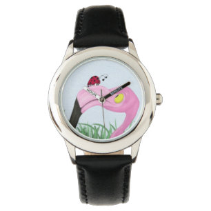  roze flamingo horloge