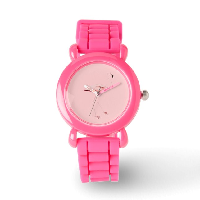 Roze Flamingo Horloge (Voorkant)