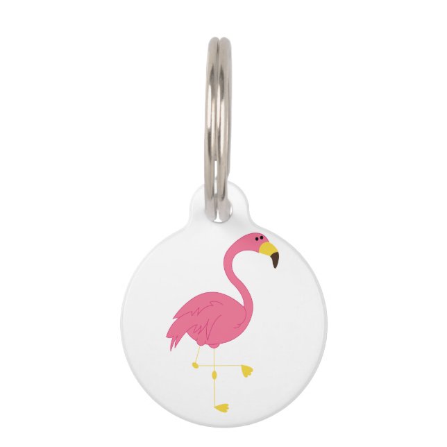 Roze Flamingo Huisdierpenning (Voorkant)