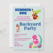 Roze Flamingo Ice Cream BBQ Party nodigt uit Kaart (Voorkant)