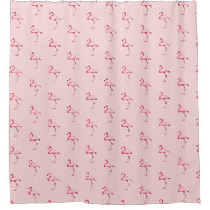 Roze Flamingo Illustratie tropisch patroongeluid Douchegordijn