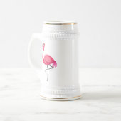 Roze Flamingo in Cartoonstijl Bierpul (Voorkant links)