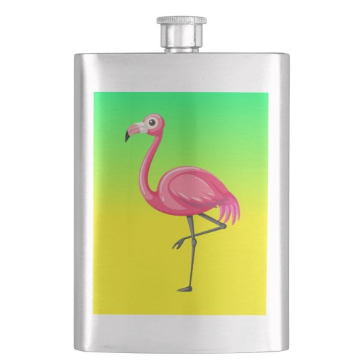 Roze Flamingo in Cartoonstijl Flacon (Voorkant)