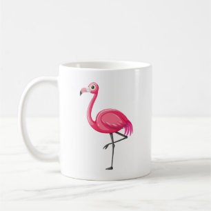Roze Flamingo in Cartoonstijl Koffiemok