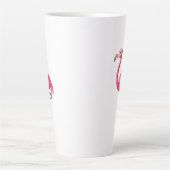 Roze Flamingo in Cartoonstijl Latte Mok (Voorkant)