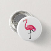 Roze Flamingo in Cartoonstijl Ronde Button 3,2 Cm (Voorkant /achterkant)