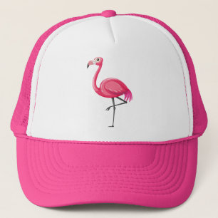 Roze Flamingo in Cartoonstijl Trucker Pet