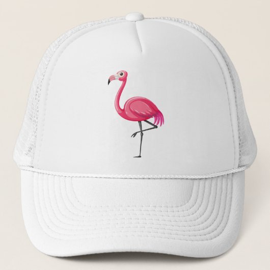 Roze Flamingo in Cartoonstijl Trucker Pet (Voorkant)