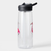 Roze Flamingo in Cartoonstijl Waterfles (Links)
