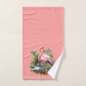 Roze flamingo in de tropen bad handdoek (Handdoek)