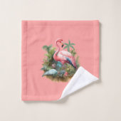 Roze flamingo in de tropen bad handdoek (Wasdoekje)