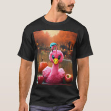 Roze Flamingo in Dragon Costume Bobbing voor Appel
