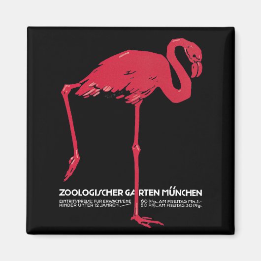roze flamingo in Duitsland dierentuin München Magneet (Voorkant)