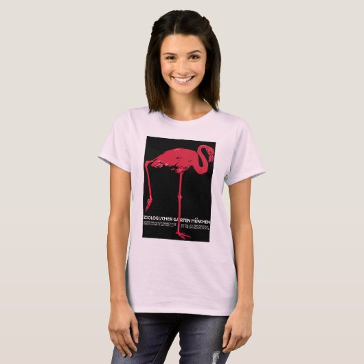  roze flamingo in Duitsland dierentuin München T-shirt (Voorkant volledig)