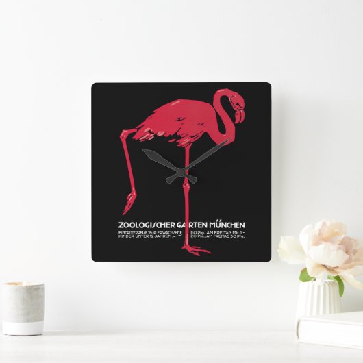 roze flamingo in Duitsland dierentuin München Vierkante Klok (Huis)