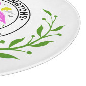 Roze Flamingo in het water Familienaam Datum Estd  Snijplank (Hoek)