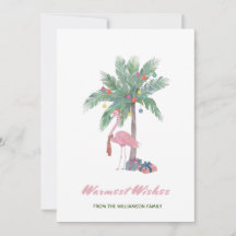 Roze Flamingo In Kerstmannenhoed Warmste Wensen