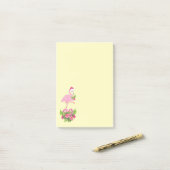 Roze Flamingo in Kerstmannetje Whimsical Kerstmis Post-it® Notes (Op bureau)