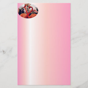 Roze Flamingo in Natuur Briefpapier