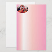 Roze Flamingo in Natuur Briefpapier (Voorkant / Achterkant)