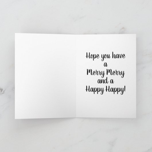 Roze flamingo in rode cartoon Santa-hoed Kerstmis Feestdagen Kaart (Binnen)