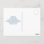 Roze Flamingo in Rode Kerstman Hoed Kerstmis Dank  Briefkaart (Achterkant)