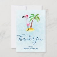 Roze Flamingo in Santa Hat Dank u