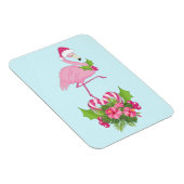 Roze Flamingo in Santa Hat met Candy Cane Bouquet Magneet (Rechterzijde)