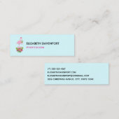 Roze Flamingo in Santa Hat met Candy Cane Bouquet Mini Visitekaartje (Voorkant / Achterkant)