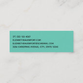 Roze Flamingo in Santa Hat met Candy Cane Bouquet Mini Visitekaartje (Achterkant)