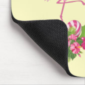 Roze Flamingo in Santa Hat met Candy Cane Bouquet Muismat (Hoek)