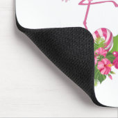 Roze Flamingo in Santa Hat met Candy Cane Bouquet Muismat (Hoek)