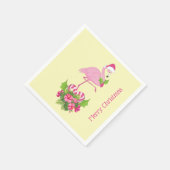 Roze Flamingo in Santa Hat met Candy Cane Bouquet Servet (Hoek)