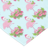 Roze Flamingo in Santa Hat met Candy Cane Bouquet Tafelkleed (Gekanteld)