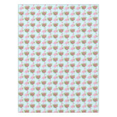Roze Flamingo in Santa Hat met Candy Cane Bouquet Tafelkleed (Voorkant)