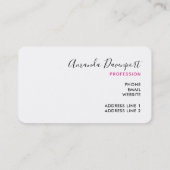 Roze Flamingo in Santa Hat met Candy Cane Bouquet Visitekaartje (Achterkant)