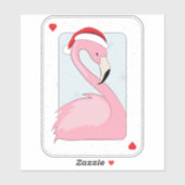Roze Flamingo in Santa Hat Sticker (Vel)