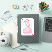 Roze Flamingo in Santa Hat Sticker (iPad Cover)