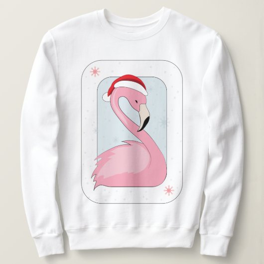 Roze Flamingo in Santa Hat Trui (Design voorkant)