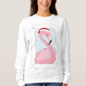 Roze Flamingo in Santa Hat Trui (Voorkant)