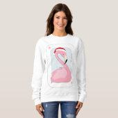 Roze Flamingo in Santa Hat Trui (Voorkant volledig)