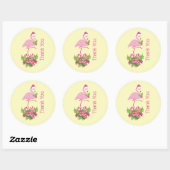 Roze Flamingo in Santa Hat Whimsical Bedankt Ronde Sticker (Vel)